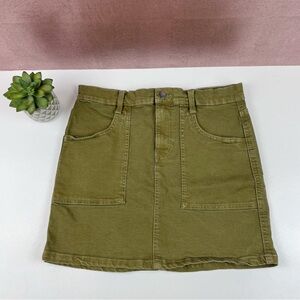 Love Trends Olive Green Mini Skirt Women Junior Size 11 Boho Casual Stretch